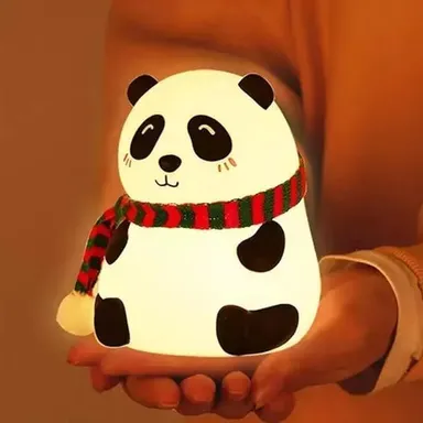Panda Night Light LED Lamp | Rechargeable Silicone Night Lamp for Kids & Adults | 7-Color Changing Cute Room Décor thumbnail 3