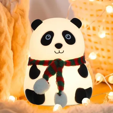 Panda Night Light LED Lamp | Rechargeable Silicone Night Lamp for Kids & Adults | 7-Color Changing Cute Room Décor
