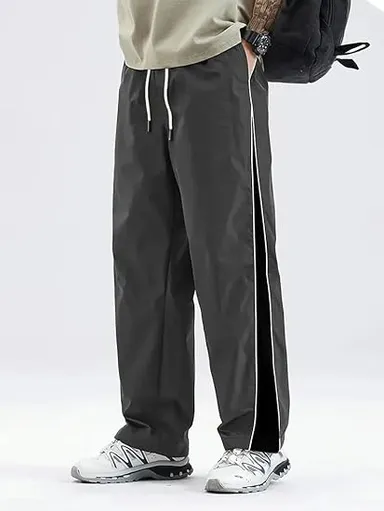 Black Polyester Men's Trackpants XL Size, Comfortable Gym Wear, Pack of 1 thumbnail 3