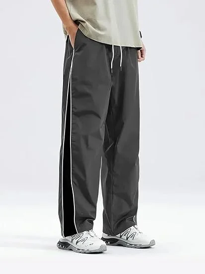 Black Polyester Men's Trackpants XL Size, Comfortable Gym Wear, Pack of 1 image 3