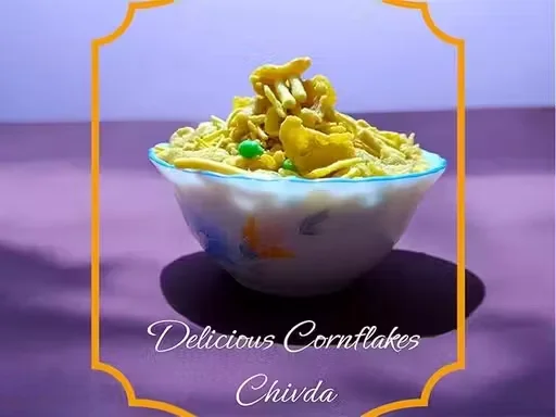 Laxminarayan Namkeen Cornflakes Mix | Crispy & Crunchy Spicy Mixture | Healthy Indian Snacks | Vegan | Gluten-Free | 500g Pack | Perfect for Tea Time & Parties image 2