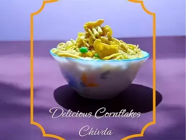 Laxminarayan Namkeen Cornflakes Mix | Crispy & Crunchy Spicy Mixture | Healthy Indian Snacks | Vegan | Gluten-Free | 500g Pack | Perfect for Tea Time & Parties thumbnail 1