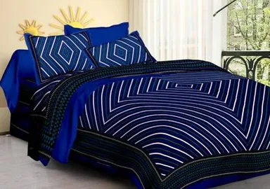 Cotton King Size Bedsheet 230 TC | Jaipuri Print | Flat Style with Pillow Covers thumbnail 0