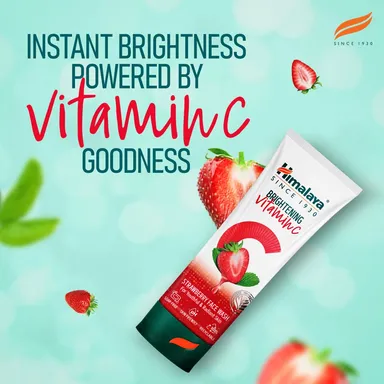 Himalaya Vitamin C Face Wash | Brightening Strawberry Cleanser | Remove Dull Skin | 100ml | For Sensitive & Dry Skin thumbnail 3