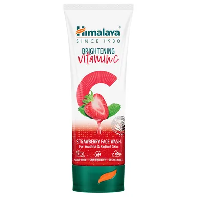 Himalaya Vitamin C Face Wash | Brightening Strawberry Cleanser | Remove Dull Skin | 100ml | For Sensitive & Dry Skin thumbnail 0