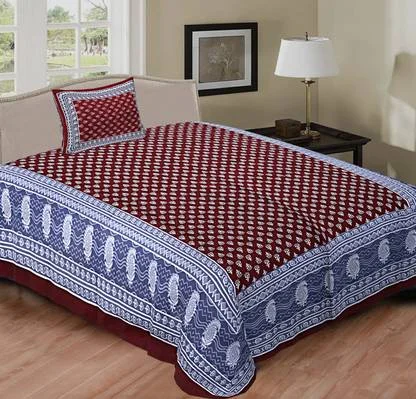 Cotton Single Flat 170 TC Floral Bedsheet | Soft Comfortable Single Bed Cover for Bedroom | Summer Use | Affordable Quality image 1