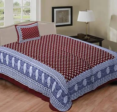 Cotton Single Flat 170 TC Floral Bedsheet | Soft Comfortable Single Bed Cover for Bedroom | Summer Use | Affordable Quality