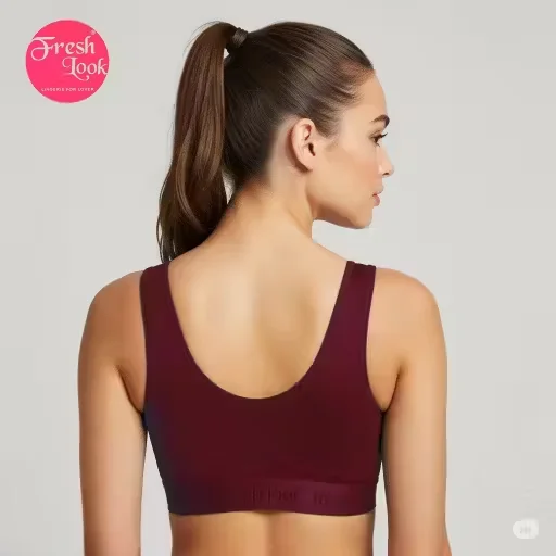 Women’s Non Padded Seamless Sports Bra Combo (Pack of 2) – Green & Maroon | Gym | Yoga | Daily Wear| 40B image 3