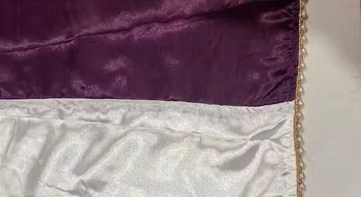 Womens Japan Satin Half Half Designer Border Saree | Purple With Blouse Piece | Elegant Traditional Wear | Festive Party Ready image 3
