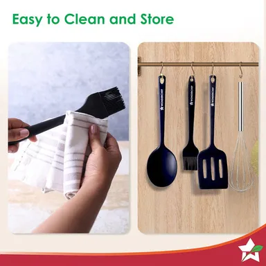 Waterstone Silicone Brush | Stainless Steel Core | High Capacity Basting Brush | Heat Resistant | For Cooking & Baking & BBQ thumbnail 6