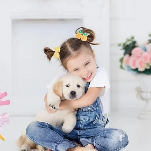 Vrutwa Girls Hair Clips | 14 Piece Cartoon Fruit Animal Set | Yellow image 2