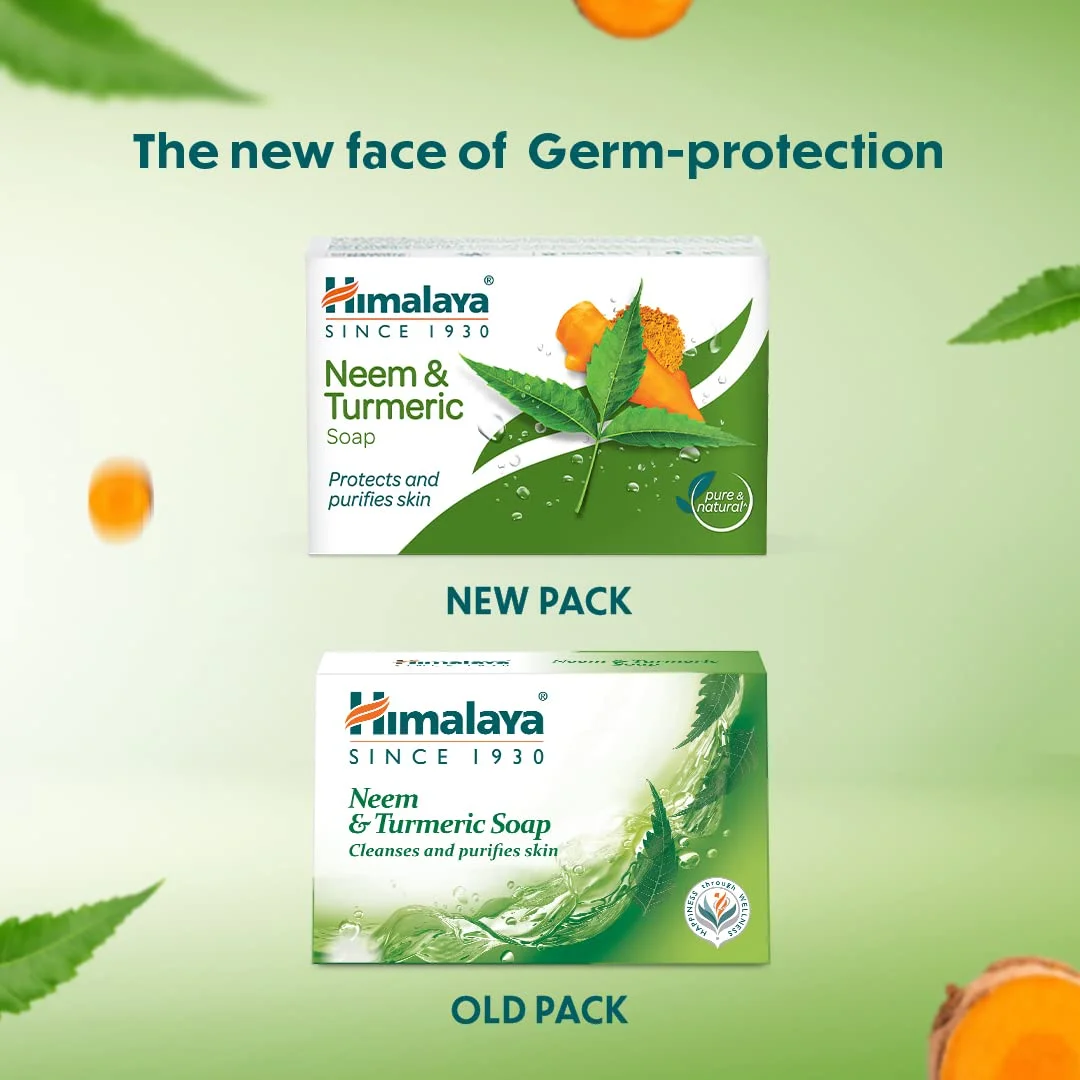 Himalaya Neem and Turmeric Soap Pack of 4 -125g | Herbal Anti‑Bacterial Skin Cleanse Purify Moisturise All Skin Types Natural Ayurvedic Bar image 5