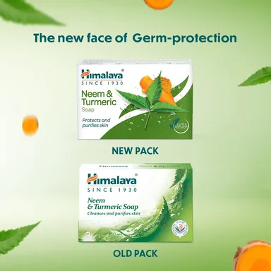 Himalaya Neem and Turmeric Soap Pack of 4 -125g | Herbal Anti‑Bacterial Skin Cleanse Purify Moisturise All Skin Types Natural Ayurvedic Bar thumbnail 4