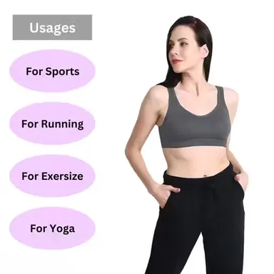 Women’s seamless sports bra | non-padded | breathable wire-free | pack of 2 |cotton | lycra | 36B | mustard color | gym yoga running thumbnail 2