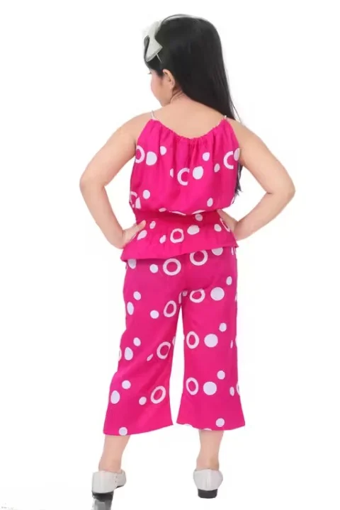 Pink Polka Dot Top & Pant Set | Girls 3–4 Years, Rayon image 2
