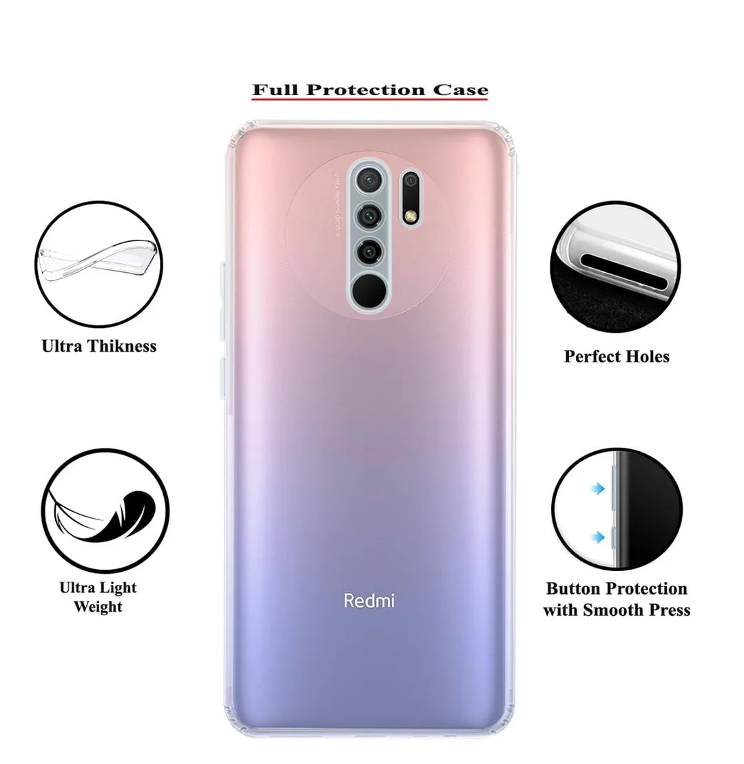 Soft Silicon Scratch Resistant Clear Case for Redmi 9 Prime | Poco M2 | Transparent TPU Flexible Cover | Slim Protective Mobile Shell image 2