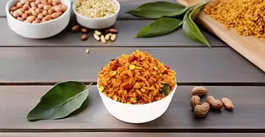 Laxminarayan Special Dagdi Poha Chivda | Fried Poha Chivda Namkeen | Crunchy Healthy Indian Snack 500g thumbnail 3