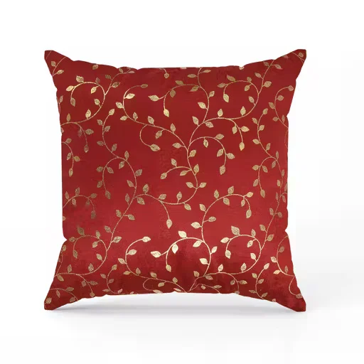 Trimly Velvet Elegance Cushion Covers Set 2-Piece | 16x16 Inch Botanical Design image 2