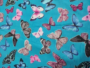 Soft Cotton Printed Fabric  Quality Twill Cloth 44 Inch Width for Sofa Upholstery Curtains Cushions Bedcover and Kurti Fabric 1.5 Meter Blue thumbnail 1