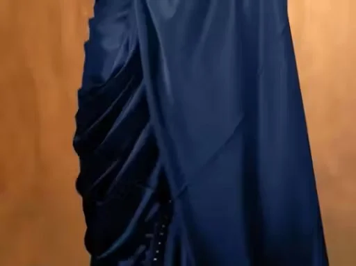 Navy Blue Japan Satin Saree | Bollywood Style | Plain & Elegant image 3
