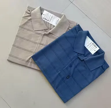 Men Cotton Collar T-Shirt with Pocket | Combo Pack Beige & Blue | Casual Cotton Blend T-Shirt for Men | XXL thumbnail 0