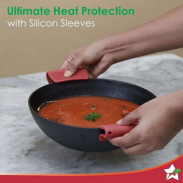 Forza Cast Iron Kadhai 24cm | 1.9L | Pre-Seasoned | Induction Friendly image 5