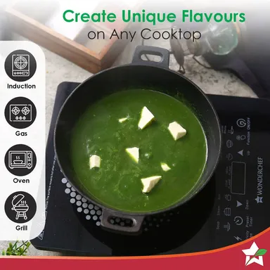 Forza Cast Iron Kadhai 24cm | 1.9L | Pre-Seasoned | Induction Friendly thumbnail 5