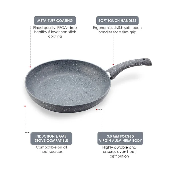 Granite Non-Stick Fry Pan | 26 cm | 5-Layer PFOA Free Coating | Induction & Gas Compatible | Toxin-Free Cooking image 7