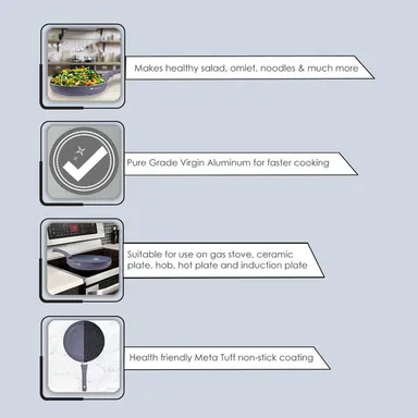 Granite Non-Stick Fry Pan | 26 cm | 5-Layer PFOA Free Coating | Induction & Gas Compatible | Toxin-Free Cooking thumbnail 5