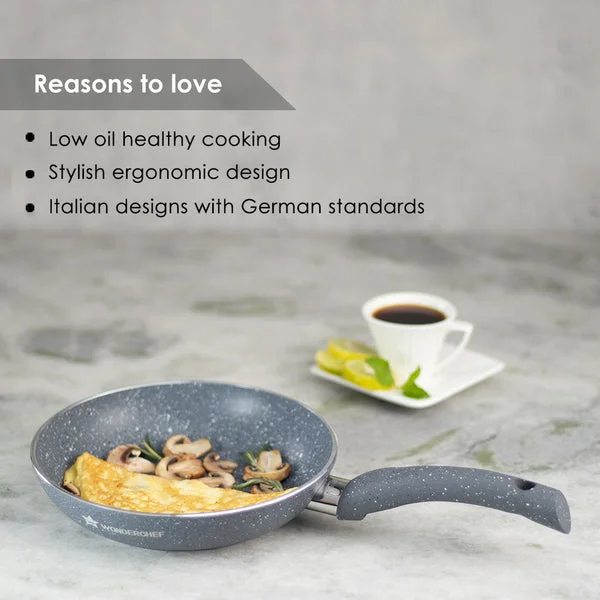 Granite Non-Stick Fry Pan | 26 cm | 5-Layer PFOA Free Coating | Induction & Gas Compatible | Toxin-Free Cooking image 5