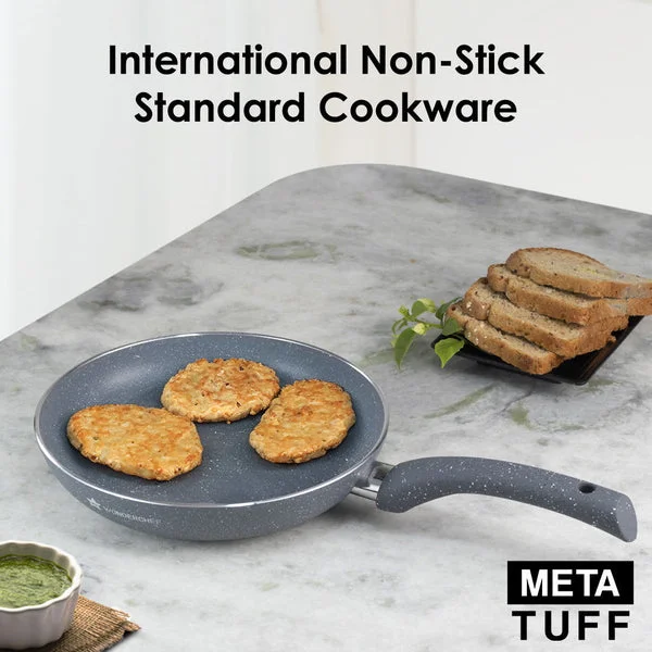 Granite Non-stick Fry Pan 20 cm | Non-Toxic Aluminium | Bakelite Handle | Omelette & Daily Cooking | Grey | Premium Quality image 3