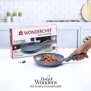Granite Non-stick Fry Pan 20 cm | Non-Toxic Aluminium | Bakelite Handle | Omelette & Daily Cooking | Grey | Premium Quality thumbnail 5