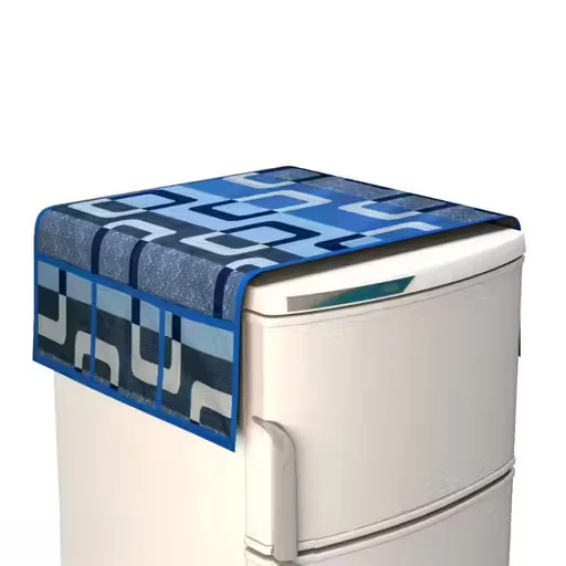 Dustproof Refrigerator Top Cover Combo | 6 Pockets Handle Cover 3 Mats for Home image 3