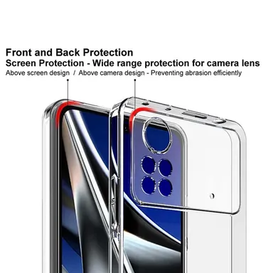Shock Proof Transparent Back Cover for POCO X4 Pro 5G | Soft Silicone Clear Case | Slim Protective Mobile Cover thumbnail 2