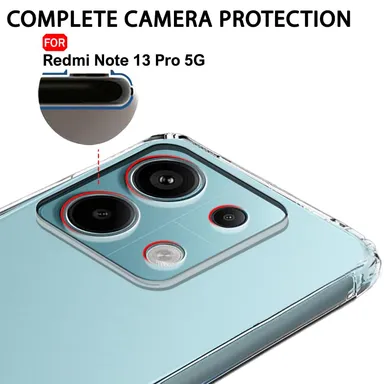 Transparent Shockproof Back Cover for Redmi Note 13 5G | Anti-Yellow Ultra Clear Mobile Case | Soft Edge Cover thumbnail 1