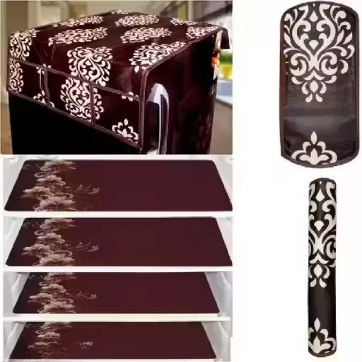 Kitchen Care Essentials | Fridge Top Protector with 4 Multi-Purpose Mats & Handle Covers image 1