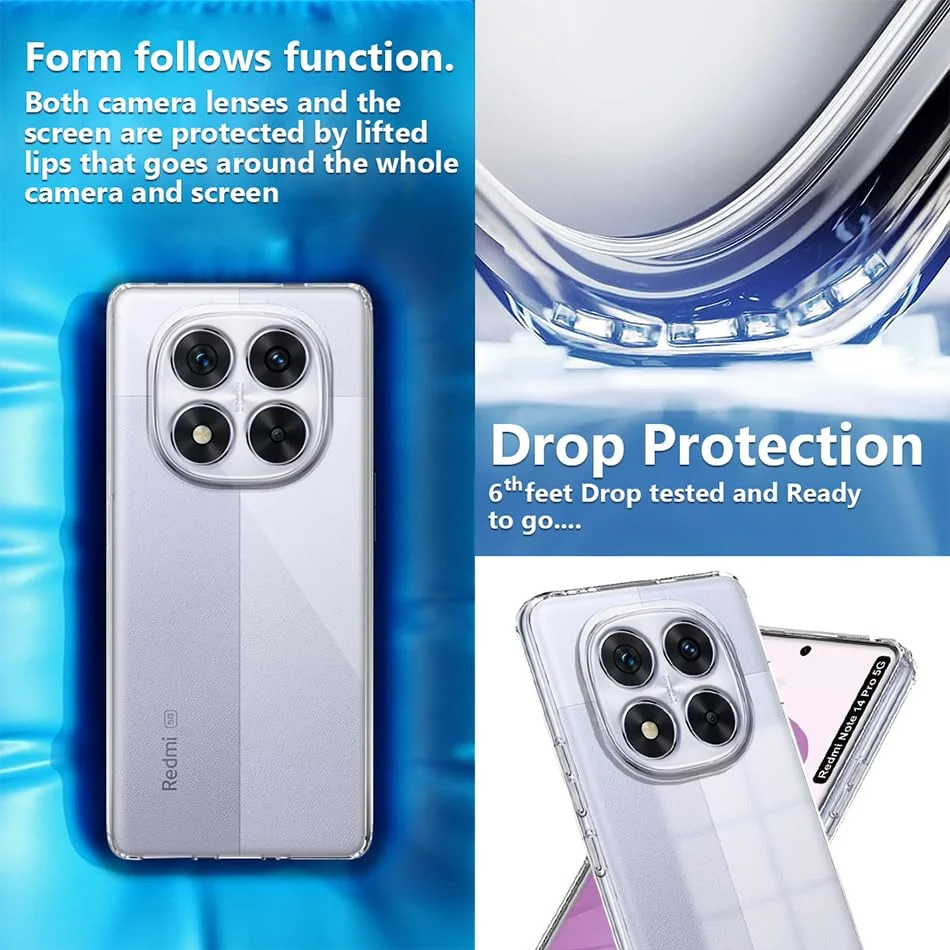 Scratch Resistant Back Cover for Redmi Note 14 Pro 5G | Poco X7 5G | Camera Protection | Anti-Yellow image 4
