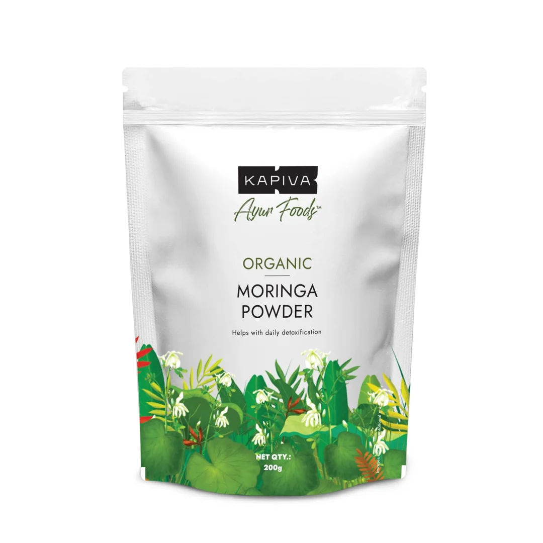 Kapiva Organic Moringa Powder 200g | Certified Drumstick Leaf Powder| Herbal Energy Supplement| Immunity Boost | Natural Superfood image 1