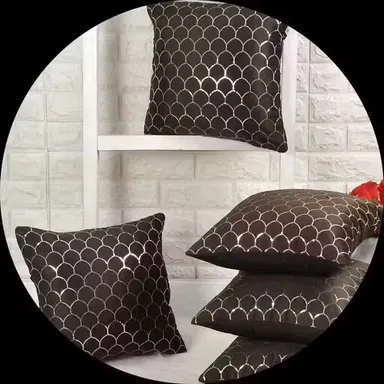 Premium Velvet Sequence Foil Cushion Cover | 16x16 cm | Luxurious Home Accent