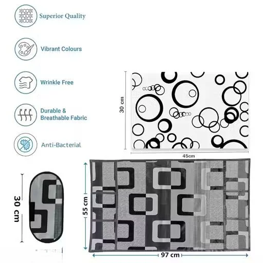 Fridge Top Cover Set | 6 Utility Pockets 2 Handle Covers 4 Mats | Kitchen Storage & Style Upgrade image 2