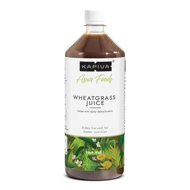 Kapiva Wheatgrass Juice 1L Ayurvedic Liver Detox Cleanse Digestive Health Purify Blood High Chlorophyll Natural Wellness Booster India thumbnail 1