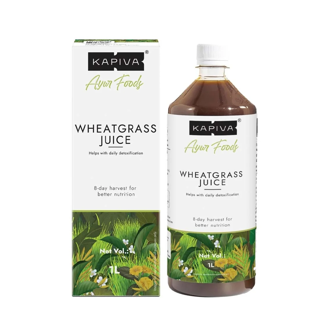 Kapiva Wheatgrass Juice 1L Ayurvedic Liver Detox Cleanse Digestive Health Purify Blood High Chlorophyll Natural Wellness Booster India image 1