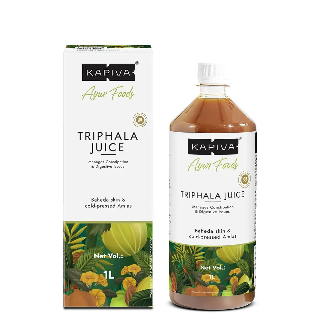 Kapiva Triphala Juice 1 L | Ayurvedic Digestive Tonic | Detox & Constipation Relief | No Added Sugar image 1