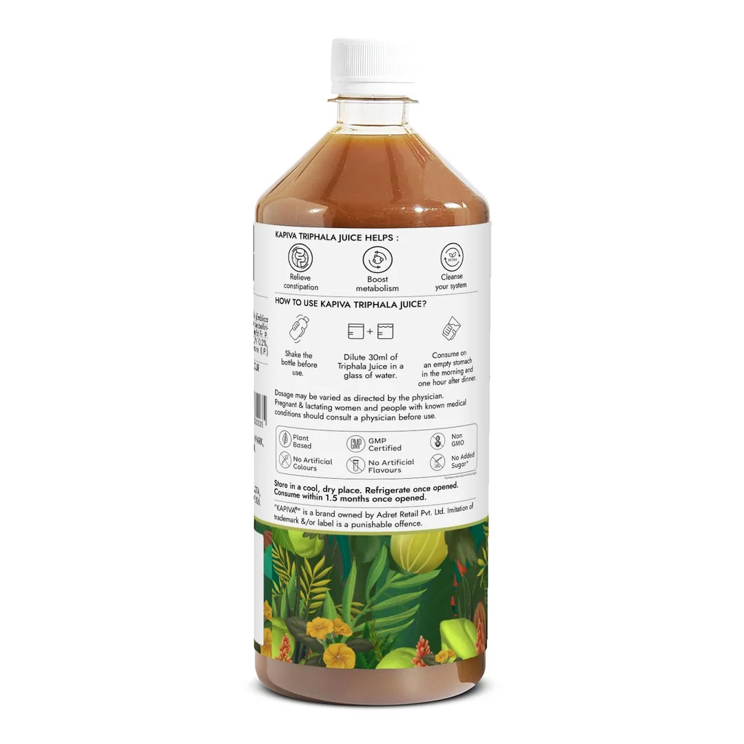 Kapiva Triphala Juice 1 L | Ayurvedic Digestive Tonic | Detox & Constipation Relief | No Added Sugar image 5