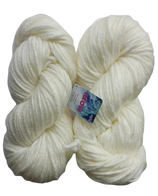 Ganga Thick Chunky Wool | Hand Knitting Yarn|Off White| 700 gm yarn | DIY Knitting image 1