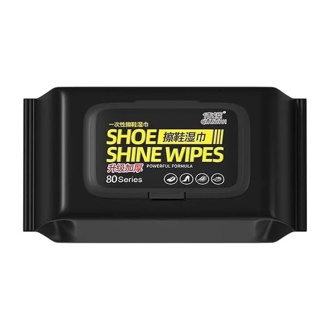 Shoe Shine Cleaning Wipes 80|Count Multi‑Surface Footwear Cleaner| Portable Sneaker Shoe Wipes| Pack for Athletic Casual Shoes | Quick Dirt Stain Removal Travel Friendly image 1