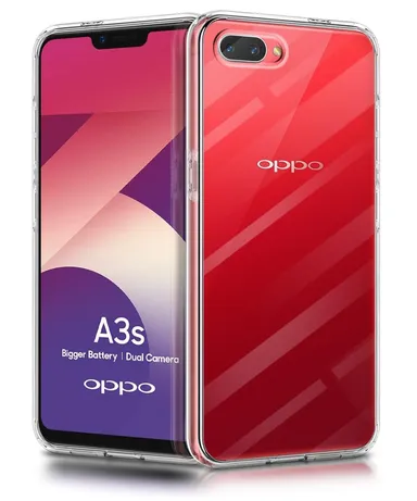 Soft silicone transparent case for Oppo A3s | Scratch Resistance And Slim Fit Clear Cover thumbnail 0