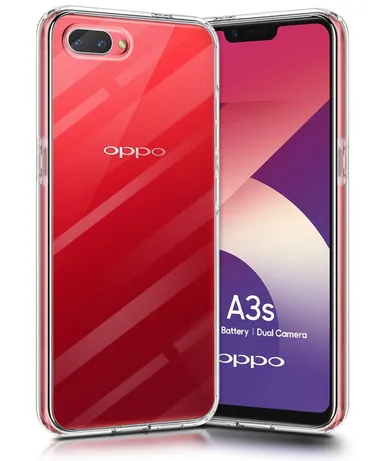 Soft silicone transparent case for Oppo A3s | Scratch Resistance And Slim Fit Clear Cover thumbnail 1