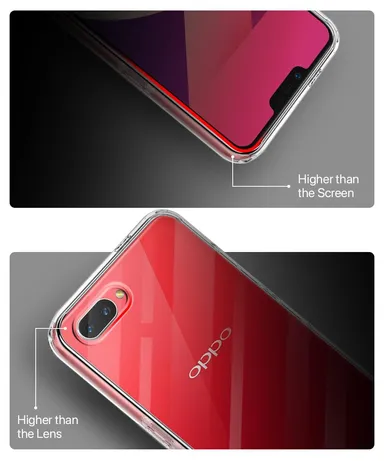 Soft silicone transparent case for Oppo A3s | Scratch Resistance And Slim Fit Clear Cover thumbnail 3