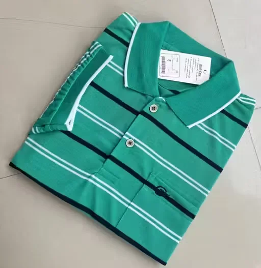 Men Cotton Collar T-Shirt Half Sleeves | Soft Breathable | Green Casual Tshirt for Daily Wear | L Size image 1
